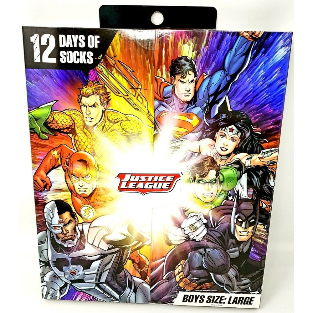 Justice League 12 Days Of Socks 2018 Dc Set Shoe S